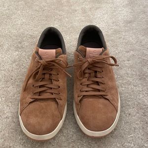 Cole Haan GrandPro Womens Brown/Dusty Rose Suede Sneakers